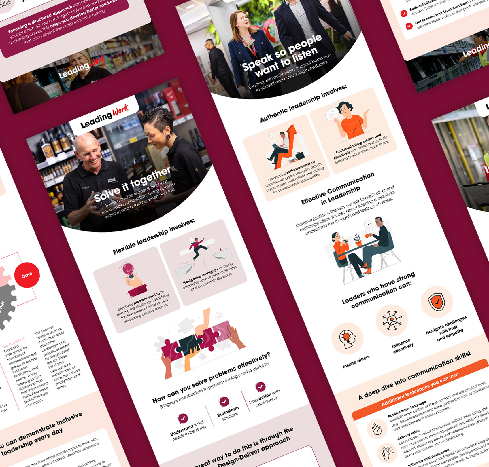 Graphic of a close up of a website depicting an Our Projects page with sample project names and dates.
