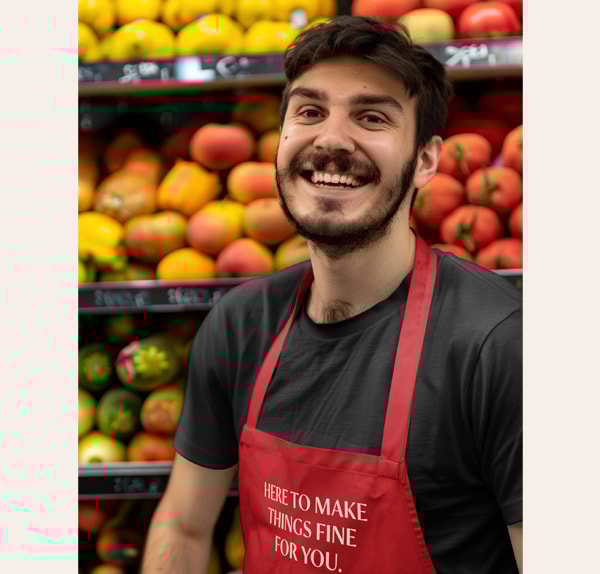 Graphic depicting a hexagonal cropped photo of an interior room design with grid lines along its borders.